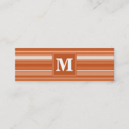 Minitarjeta De Visita Bandas de naranja monogramo