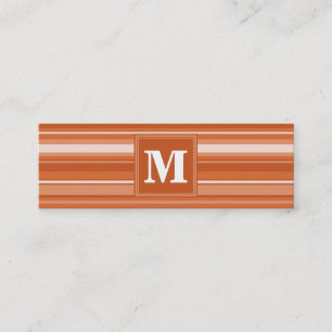 Minitarjeta De Visita Bandas de naranja monogramo