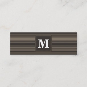 Minitarjeta De Visita Bandas de taupe monogramo