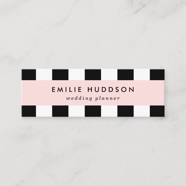 Minitarjeta De Visita Bandas en blanco y negro, patrón a rayas, líneas (Anverso)