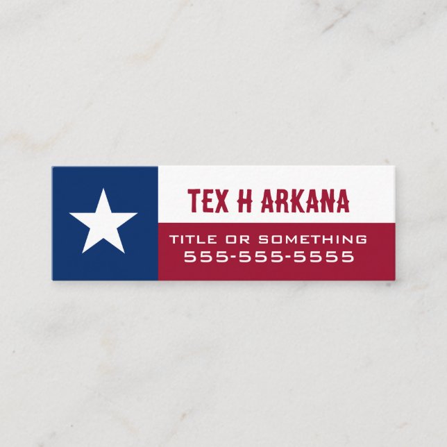 Minitarjeta De Visita Bandera de Texas (Anverso)