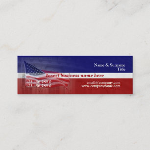 Minitarjeta De Visita Bandera estadounidense azul rojo rojo
