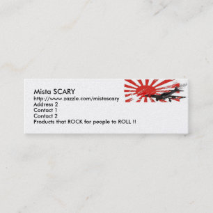 Minitarjeta De Visita Bandera japonesa del sol naciente del bombardero