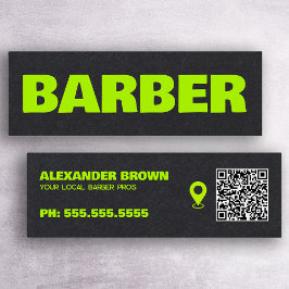 Minitarjeta De Visita Barber Premium Google Maps QR