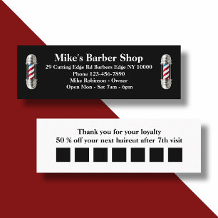 Minitarjeta De Visita Barber Shop Budget Loyalty Rewards Cards