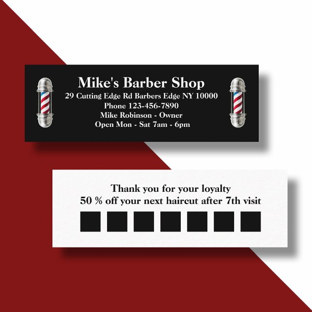 Minitarjeta De Visita Barber Shop Budget Loyalty Rewards Cards (Subido por el creador)