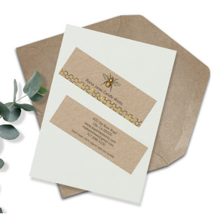 Minitarjeta De Visita Bee Honeycomb Candle Maker Kraft