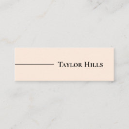 Minitarjeta De Visita Beige de nombre de línea moderna minimalista