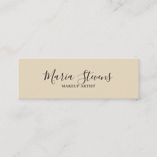 Minitarjeta De Visita Beige elegante profesional (Anverso)
