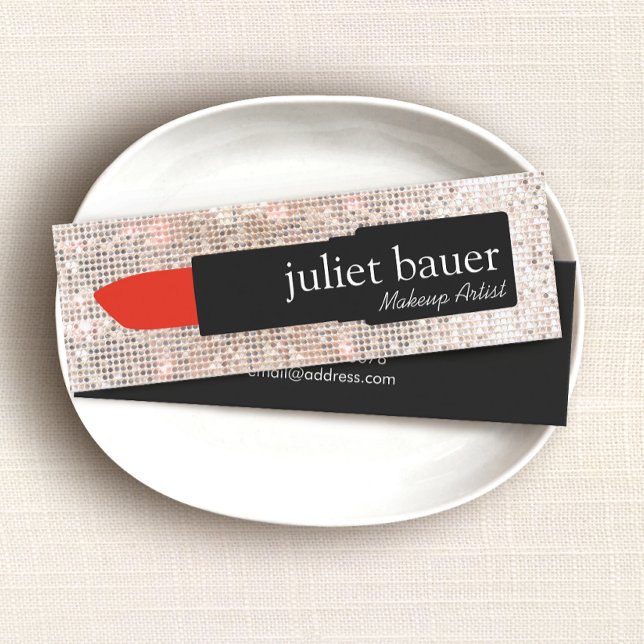 Minitarjeta De Visita Belleza del pintor de labios de maquillaje (Subido por el creador)