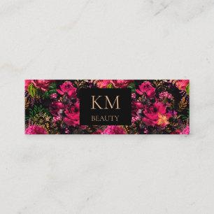 Minitarjeta De Visita Belleza móvil floral oscura