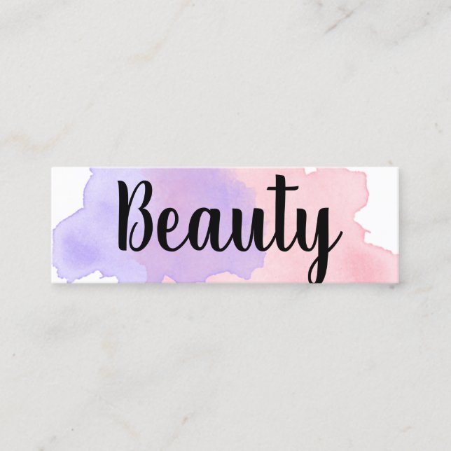 Minitarjeta De Visita Belleza púrpura y rosada moderna elegante de la (Anverso)