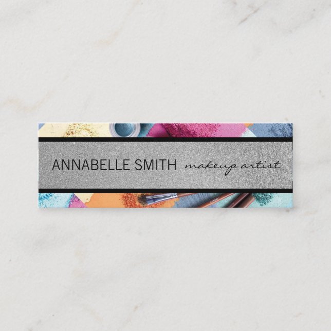 Minitarjeta De Visita Besos / Artista de maquillaje / Polvo de maquillaj (Anverso)