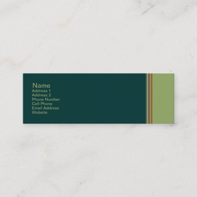 Minitarjeta De Visita biege verde rayado (Anverso)