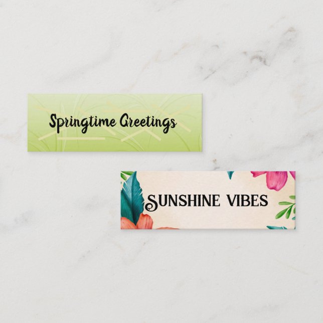 Minitarjeta De Visita Bienvenida a pequeños saludos de uno/primavera (Anverso / Reverso)