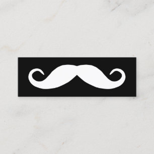 Minitarjeta De Visita Bigote Blanco y Negro