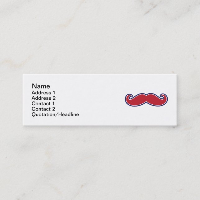 Minitarjeta De Visita Bigote, rojo, blanco y azul (Anverso)