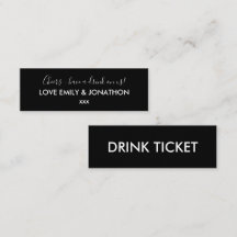 Billete blanco de bebidas negras de la recepción d