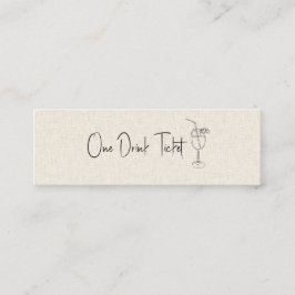 Minitarjeta De Visita Billete para beber, línea beige