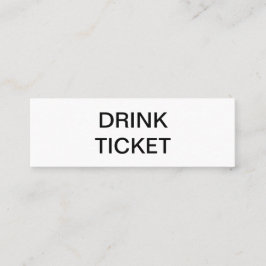 Minitarjeta De Visita Billete simple blanco recién casado de Boda blanco