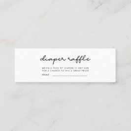Minitarjeta De Visita Billete simple para rifa de pañales para la ducha 