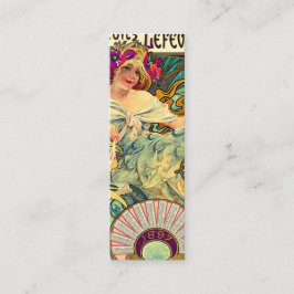 Minitarjeta De Visita Biscuits Lefevre-Utile de Alphonse Mucha (1896)