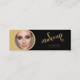 Minitarjeta De Visita Black Gold Beauty Professional MUA Foto Qr