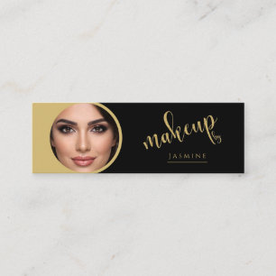 Minitarjeta De Visita Black Gold Beauty Professional MUA Foto Qr