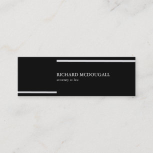 Minitarjeta De Visita Black grey stripes minimal classy chic simple card