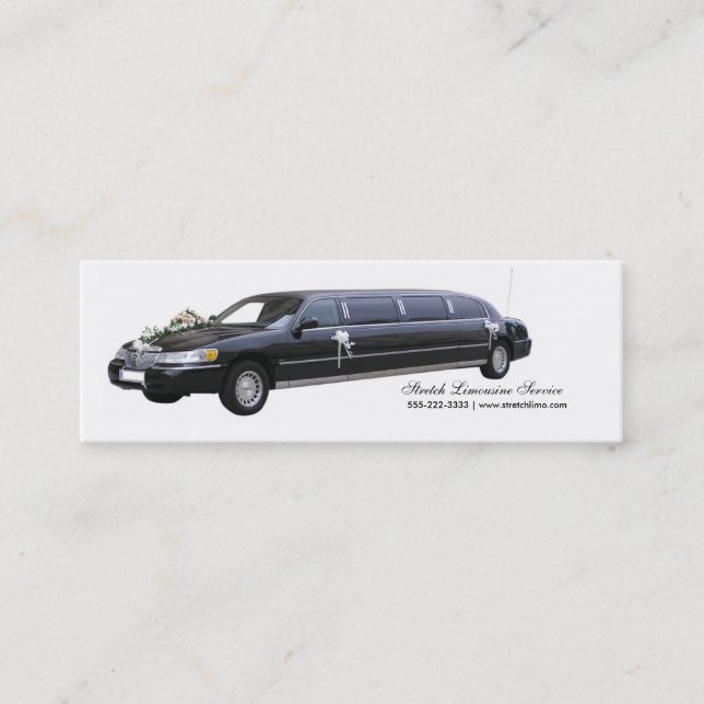 Minitarjeta De Visita Black Limo Limousine Business Card (Anverso)