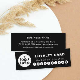 Minitarjeta De Visita Black Logo Modern Professional Loyalty Card