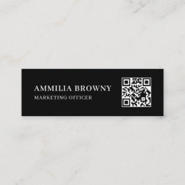 Minitarjeta De Visita Black Scannable QR | Minimal Modern Contact Design