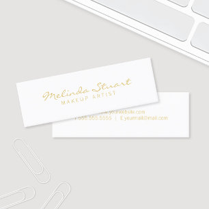Minitarjeta De Visita Blanco moderno simple profesional y oro