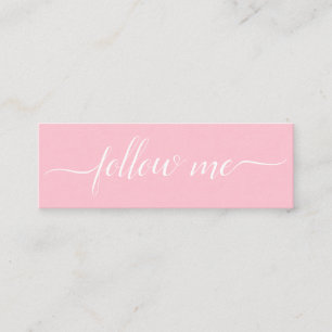 Minitarjeta De Visita Blanco Rosa Minimalista me sigue en las redes soci