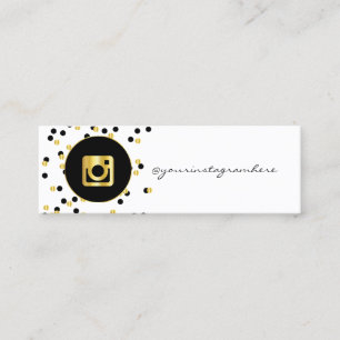 Minitarjeta De Visita Blanco Simple Moderno, Puntos, Instagram Redes Soc