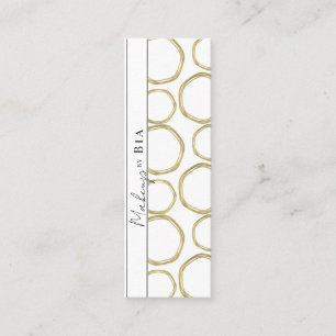 Minitarjeta De Visita Blanco y Dorado Glam Moderno Círculos Elegantes
