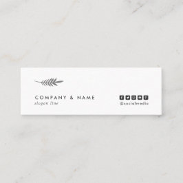 Minitarjeta De Visita Blanco y gris elegantes elegantes minimalistas