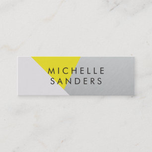 Minitarjeta De Visita Bloque de color moderno geométrico y gris gris ama