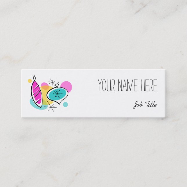 Minitarjeta De Visita Bloques de árbol retro Grupos de texto lateral del (Anverso)