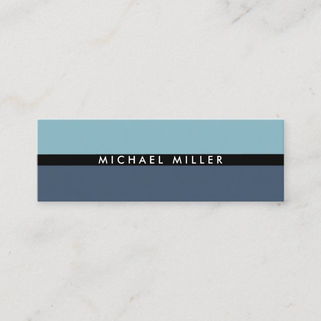 Minitarjeta De Visita Blue black stripe minimal classy design (Anverso)