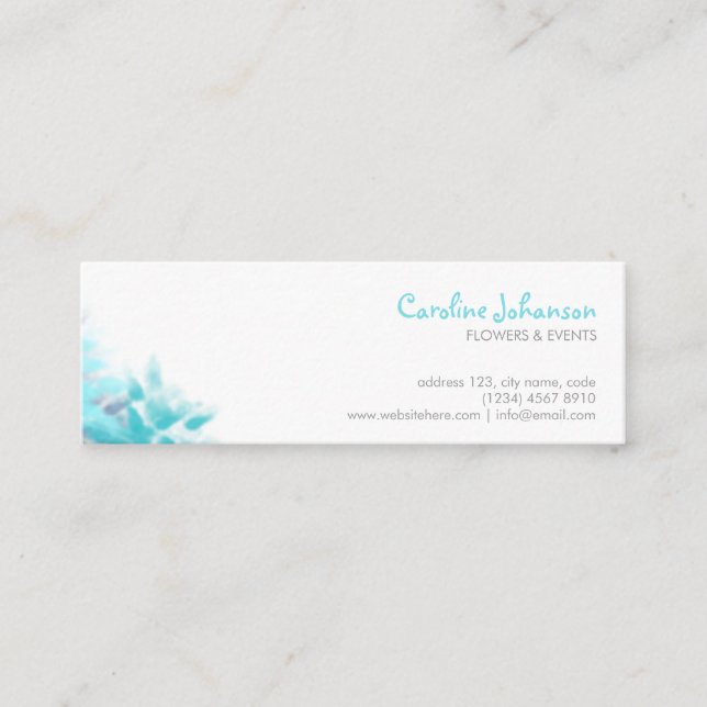 Minitarjeta De Visita Blue flowers artistic elegant feminine zen card (Anverso)