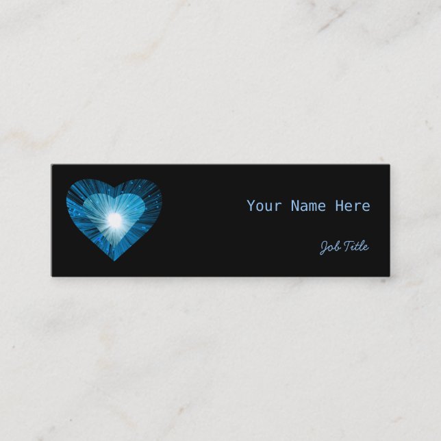 Minitarjeta De Visita Blue Heart 'heart' business card side black skinny (Anverso)