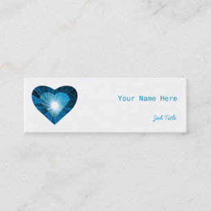 Minitarjeta De Visita Blue Heart 'heart' business card side white skinny