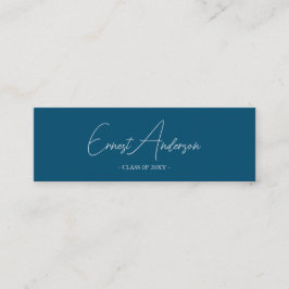 Minitarjeta De Visita Blue Modern Elegant Graduation Name Insert Card