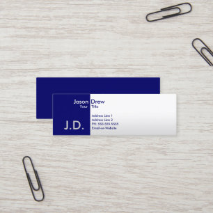 Minitarjeta De Visita blues profesional monogramado