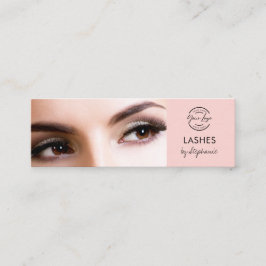 Minitarjeta De Visita Blush Pink Black Script Photo Lashes