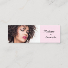 Minitarjeta De Visita Blush Pink Black Script Photo Makeup