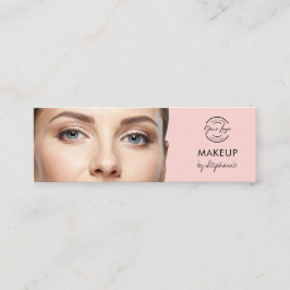 Minitarjeta De Visita Blush Pink Black Script Photo Makeup