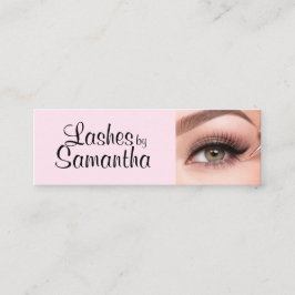 Minitarjeta De Visita Blush Pink Black Script Photo Makeup