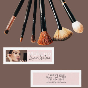 Minitarjeta De Visita Blush Pink Cabello, Estudio de Maquillaje y Bellez